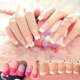 Nail art Nail art finished French long fake nail patch long French - Nioor