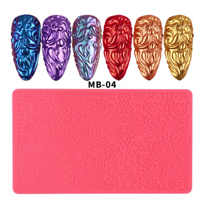 Nail Art Silicone Printing Template Plastic Template 3D Relief - Nioor