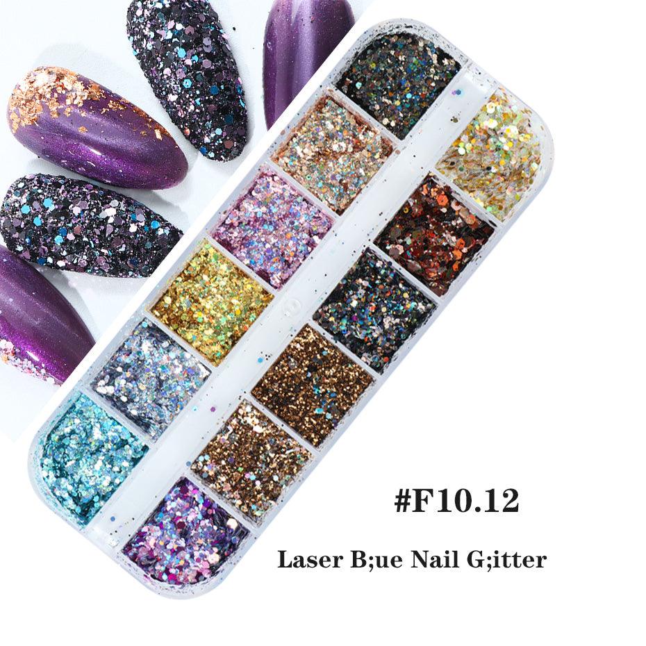 Nail Gold And Silver Glitter Laser Sequins - Nioor