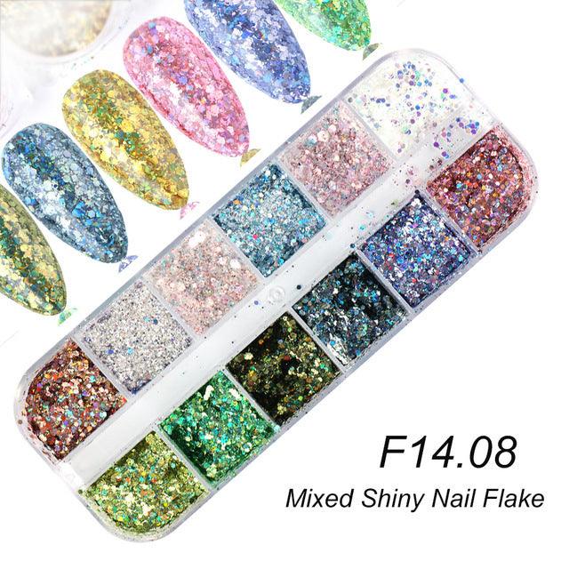 Nail Gold And Silver Glitter Laser Sequins - Nioor