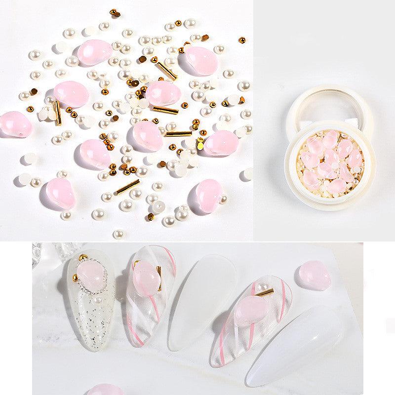 Nail Jewelry Mixed Crystal Pearl Steel Ball Rivet Mixed Shell Stone Jewelry - Nioor