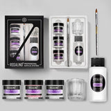 Nail Powder Acrylic System Kit Professional Nail Art Tool Set Contain Glass Cup Acrylic Liquid Extention Carving Manicure - Nioor