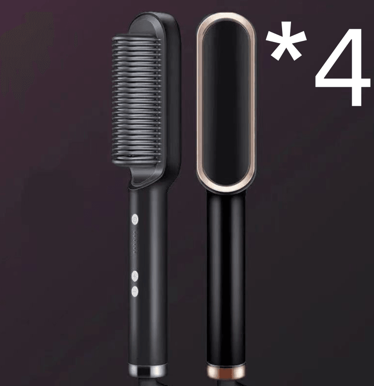 New 2 In 1 Hair Straightener Hot Comb Negative Ion Curling Tong Dual-purpose Electric Hair Brush - Nioor