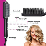 New 2 In 1 Hair Straightener Hot Comb Negative Ion Curling Tong Dual-purpose Electric Hair Brush - Nioor