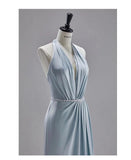 New Chinese Style Dress Blue Halter Women - Nioor