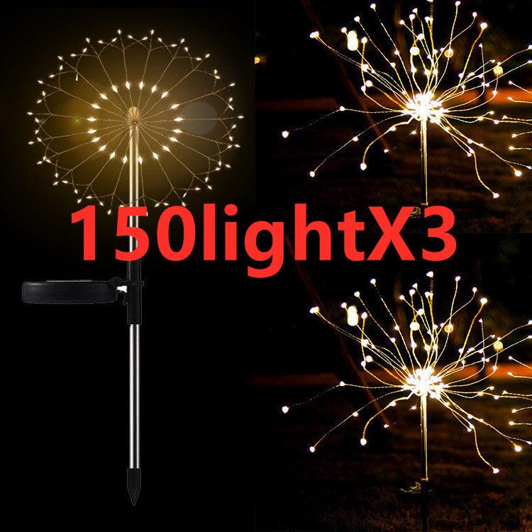 New Ground Plug Solar Fireworks Light LED Light String Copper Wire Outdoor Garden Decoration Star Lights Christmas Lights - Nioor