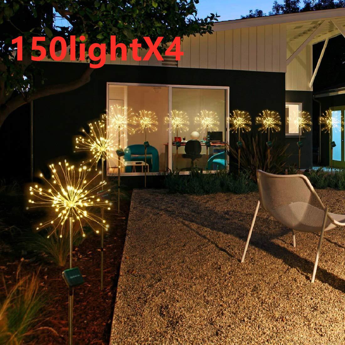 New Ground Plug Solar Fireworks Light LED Light String Copper Wire Outdoor Garden Decoration Star Lights Christmas Lights - Nioor