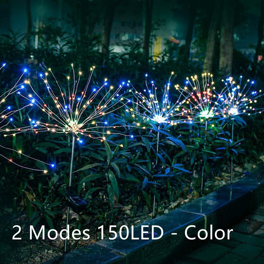 New Ground Plug Solar Fireworks Light LED Light String Copper Wire Outdoor Garden Decoration Star Lights Christmas Lights - Nioor