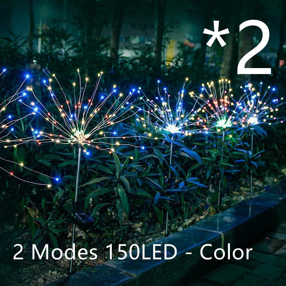 New Ground Plug Solar Fireworks Light LED Light String Copper Wire Outdoor Garden Decoration Star Lights Christmas Lights - Nioor