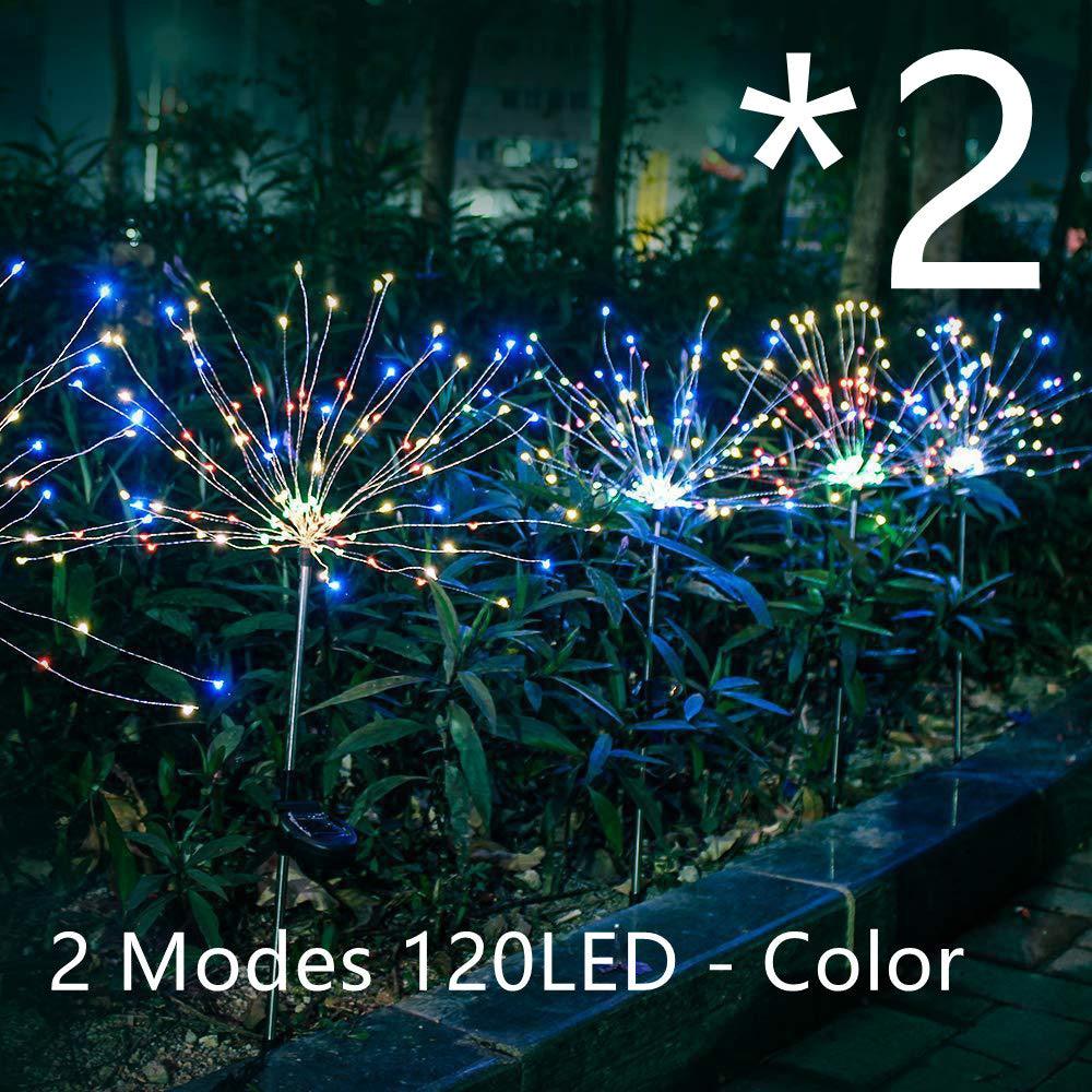 New Ground Plug Solar Fireworks Light LED Light String Copper Wire Outdoor Garden Decoration Star Lights Christmas Lights - Nioor