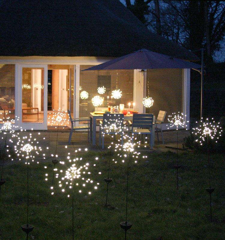 New Ground Plug Solar Fireworks Light LED Light String Copper Wire Outdoor Garden Decoration Star Lights Christmas Lights - Nioor