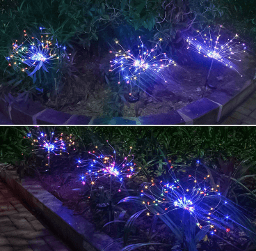 New Ground Plug Solar Fireworks Light LED Light String Copper Wire Outdoor Garden Decoration Star Lights Christmas Lights - Nioor