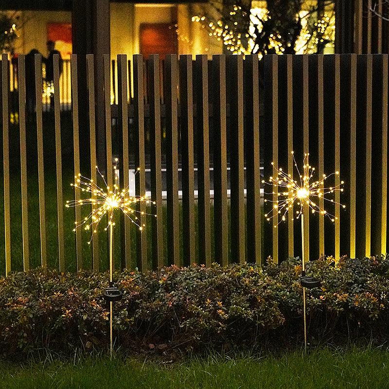 New Ground Plug Solar Fireworks Light LED Light String Copper Wire Outdoor Garden Decoration Star Lights Christmas Lights - Nioor