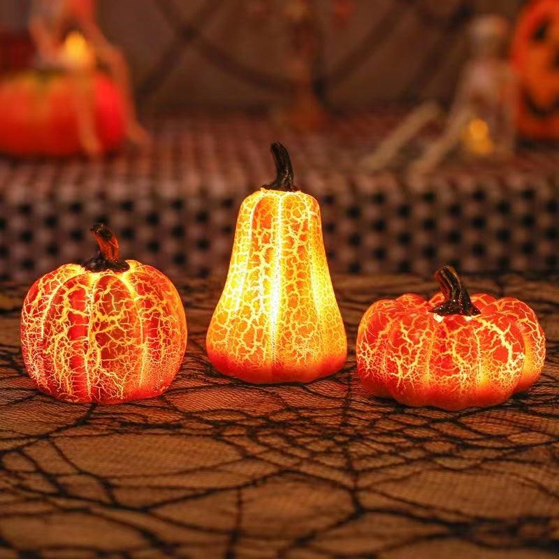 New Halloween Pumpkin Lantern Simulation Pumpkin LED Candle Lamp Resin Luminous Pumpkin - Nioor