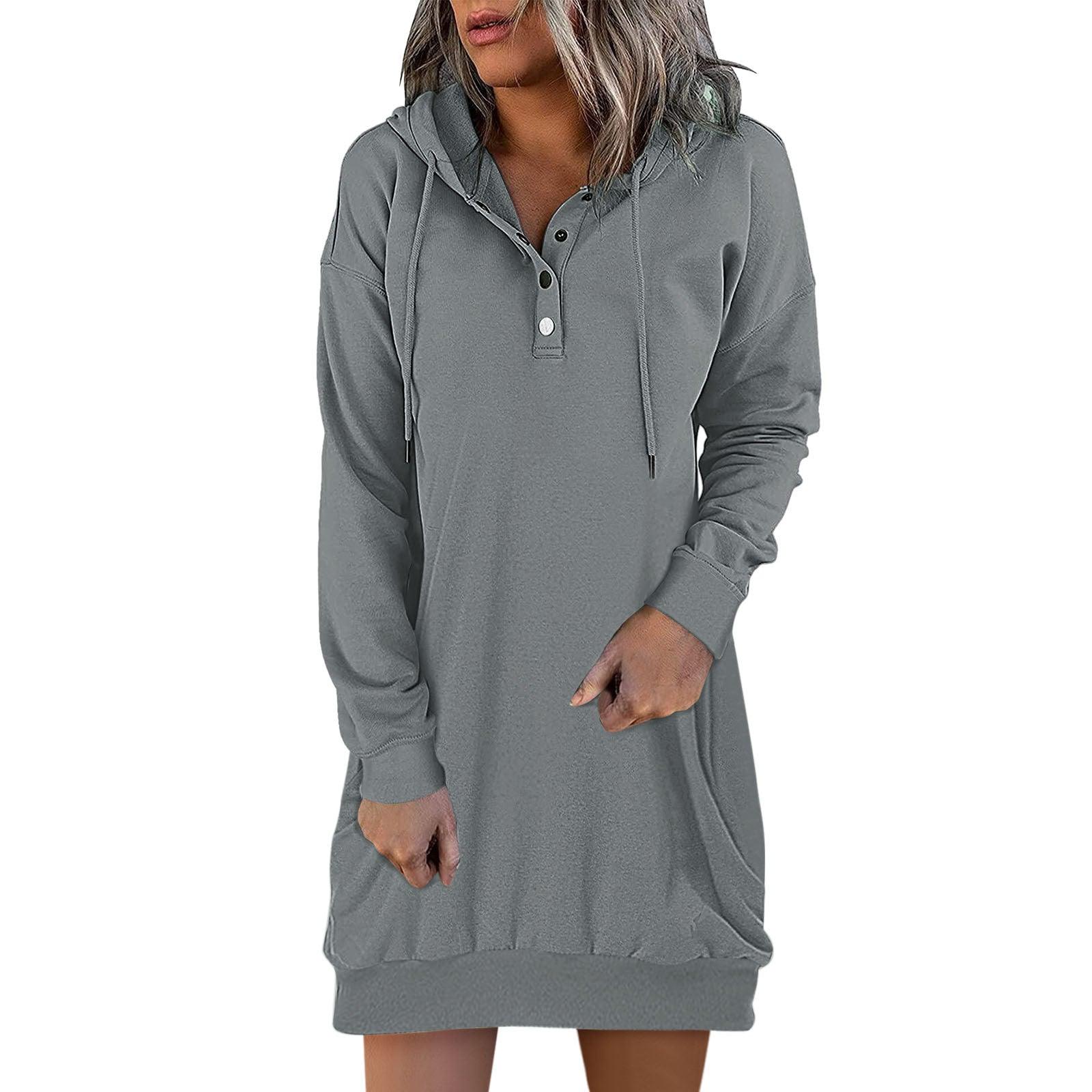 New Hot Fashion Women's Solid Hooded Drawstring Sweater - Nioor