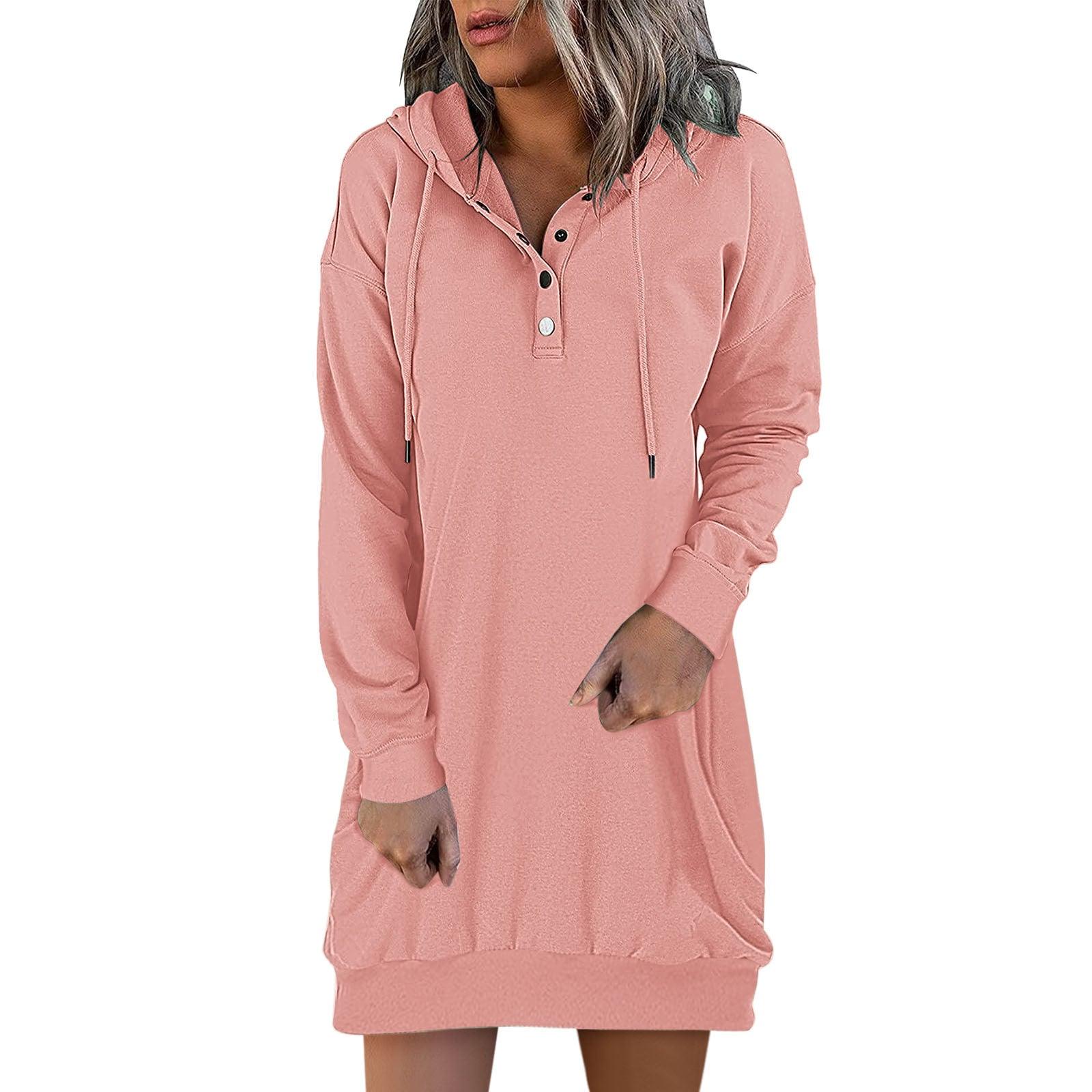 New Hot Fashion Women's Solid Hooded Drawstring Sweater - Nioor