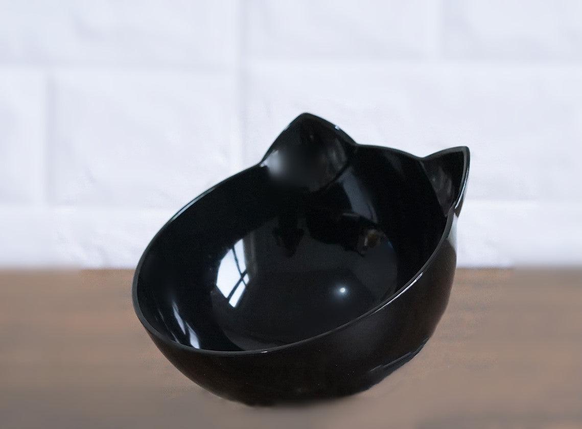 New Inclined Food Cat Ear Oblique Mouth Transparent Single Pet Bowl - Nioor