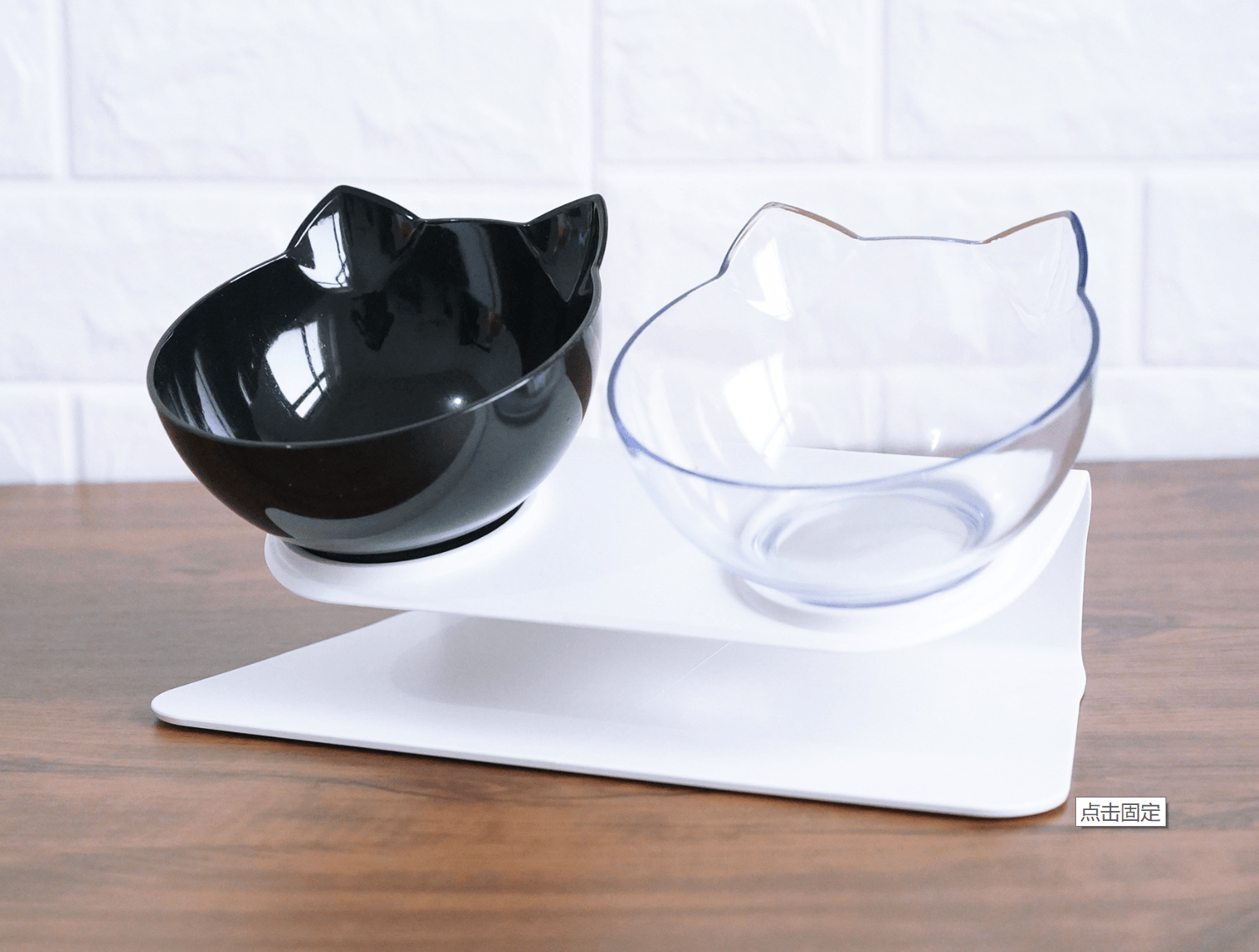 New Inclined Food Cat Ear Oblique Mouth Transparent Single Pet Bowl - Nioor