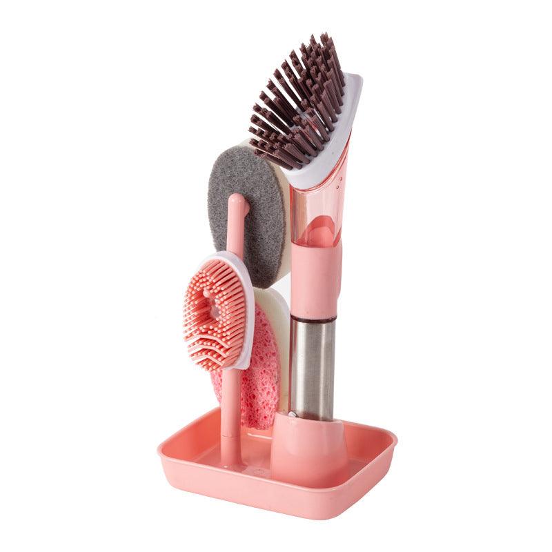 New Multifunctional Dish Brush Household Kitchen Oily Sponge Long Handle Cleaning Brush - Nioor