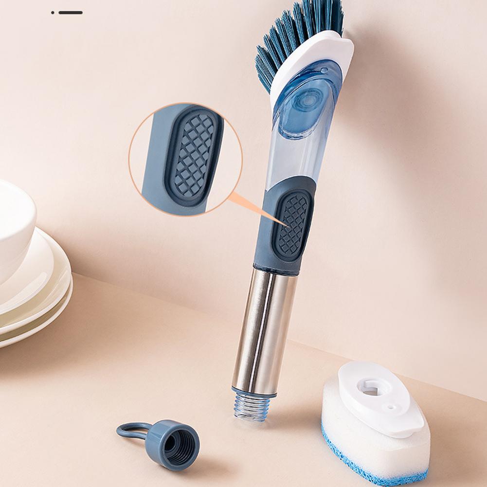 New Multifunctional Dish Brush Household Kitchen Oily Sponge Long Handle Cleaning Brush - Nioor