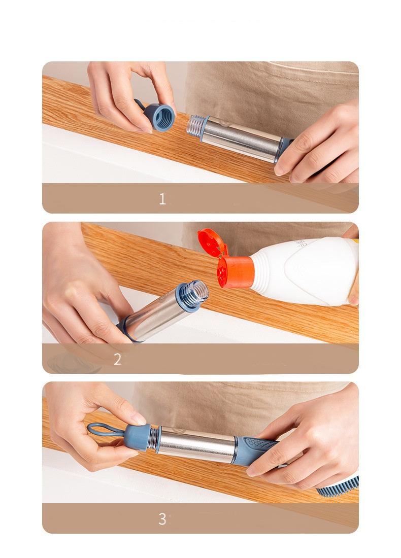 New Multifunctional Dish Brush Household Kitchen Oily Sponge Long Handle Cleaning Brush - Nioor