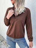 New Patchwork Casual Hooded Button Pullover Sweatshirt - Nioor