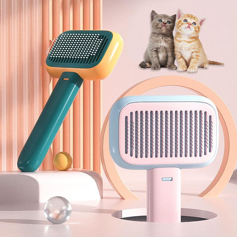 New Pet Cat Dog Hair Brush Hair Massage Comb Open-Knot Brush Grooming Cleaning Tool Stainless Steel Comb - Nioor