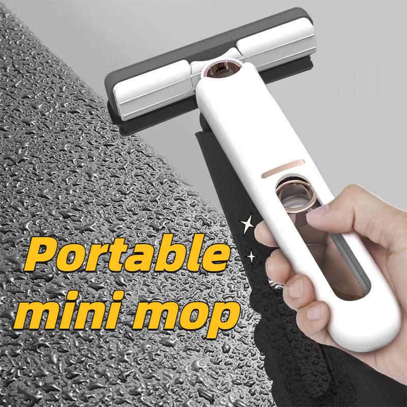 New Portable Self-NSqueeze Mini Mop, Lazy Hand Wash-Free Strong Absorbent Mop Multifunction Portable Squeeze Cleaning Mop Desk Window Glass Cleaner Kitchen Car Sponge Cleaning Mop Home Cleaning Tools - Nioor