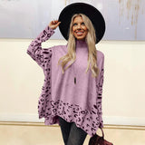 New Printed Long Sleeve High Collar Loose Casual Top For Women - Nioor