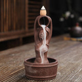 New Product Purple Sand Backflow Smoke Aromatherapy Stove Creative Mermaid Bath Tower Cigarette Backflow Incense Burner Decoration - Nioor