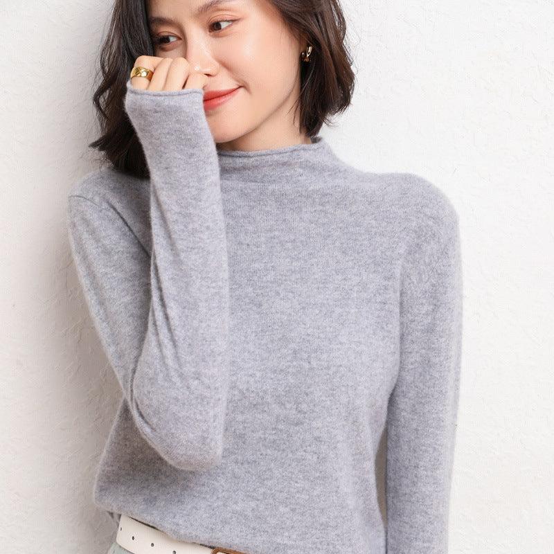 New Simple Half Collar Cashmere Sweater Loose Women's Sweater - Nioor