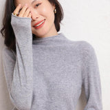 New Simple Half Collar Cashmere Sweater Loose Women's Sweater - Nioor