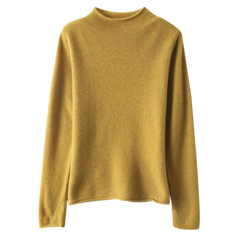 New Simple Half Collar Cashmere Sweater Loose Women's Sweater - Nioor