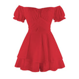 New Solid Color Women's Ruffled Dress - Nioor