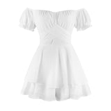 New Solid Color Women's Ruffled Dress - Nioor