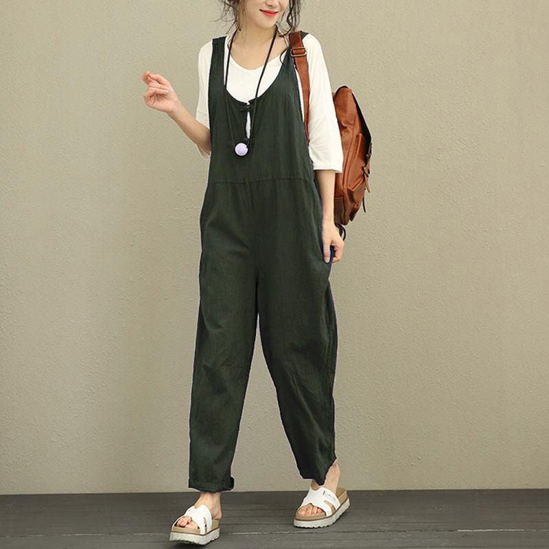 New Style Bib Pants Fat Size Women's Loose Casual Pants Bib Trousers - Nioor