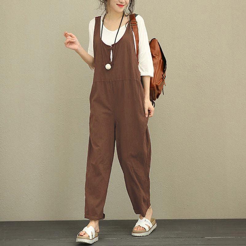 New Style Bib Pants Fat Size Women's Loose Casual Pants Bib Trousers - Nioor