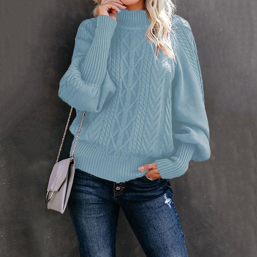 New Style Medium Neck Sweater Women's Loose Long Sleeve Knitting - Nioor