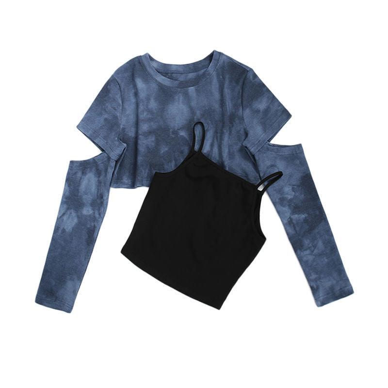 New Tie Dyed Women's Short Bottoming Shirt - Nioor