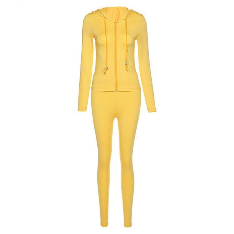 New Women's Clothing Autumn Cardigan Hooded Slim Fit Sports And Leisure Suit - Nioor