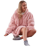 New Women's Flannel Blanket Warm Pajamas Hooded - Nioor