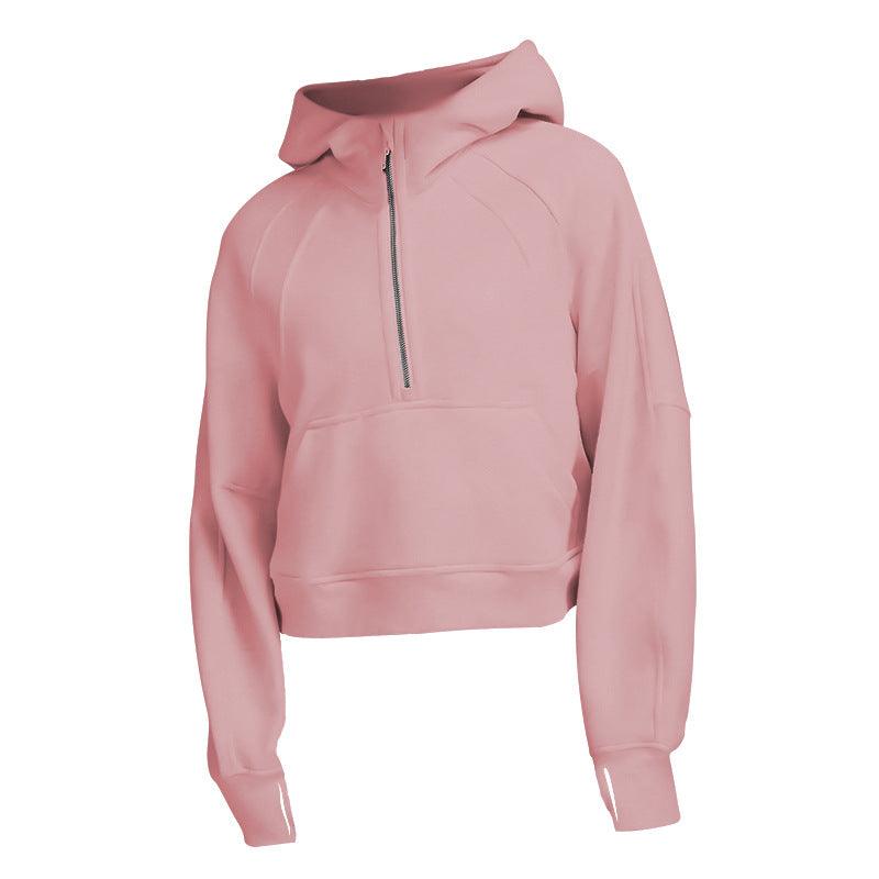 New Women's Sports Fitness Half Zip Hoodie Fleece - Nioor