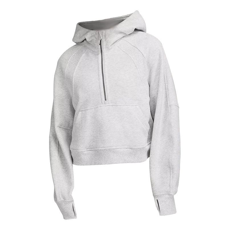 New Women's Sports Fitness Half Zip Hoodie Fleece - Nioor