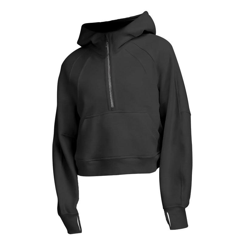 New Women's Sports Fitness Half Zip Hoodie Fleece - Nioor