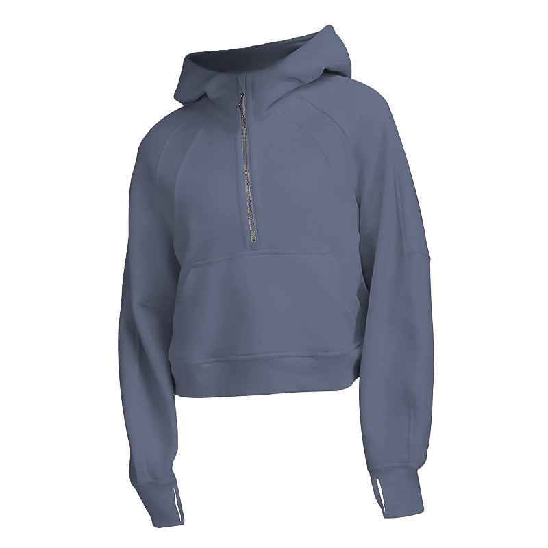 New Women's Sports Fitness Half Zip Hoodie Fleece - Nioor