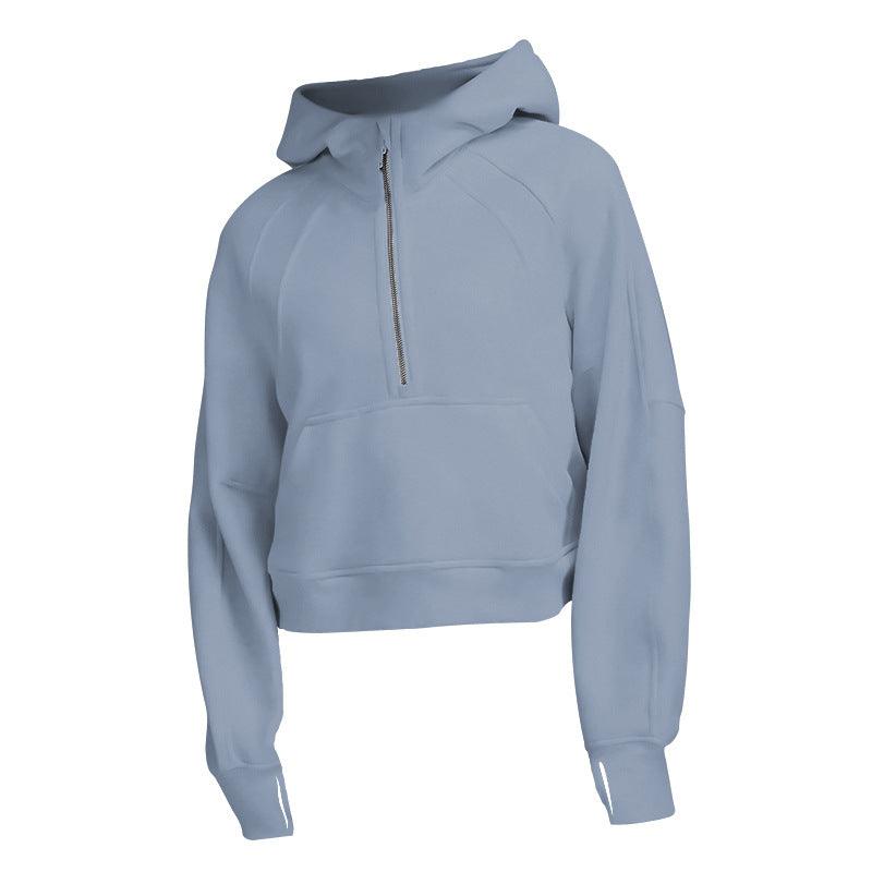 New Women's Sports Fitness Half Zip Hoodie Fleece - Nioor