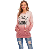 New Women's Tie Dyed Hooded Drawstring Long Sleeve Kangaroo Pocket Sweater - Nioor