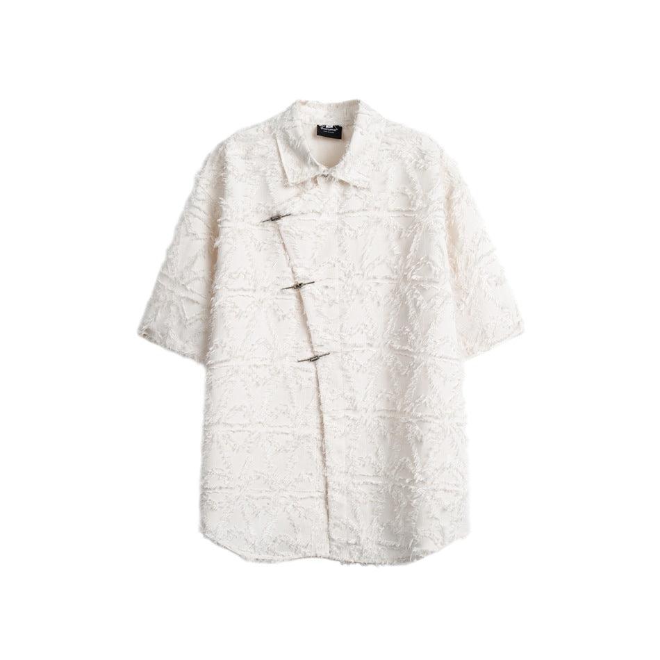 Niche Design Brushed French Shirt Loose Short Sleeve - Nioor