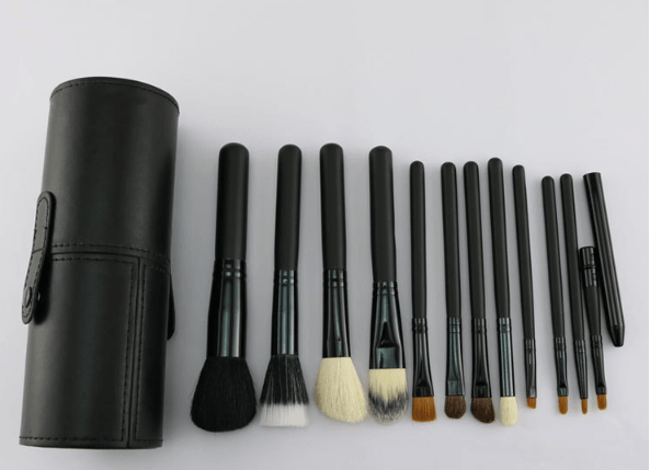 Niya supply 12 makeup sweep set cylinder set brush PU storage makeup tube beauty makeup hair brush eyebrow pencil - Nioor