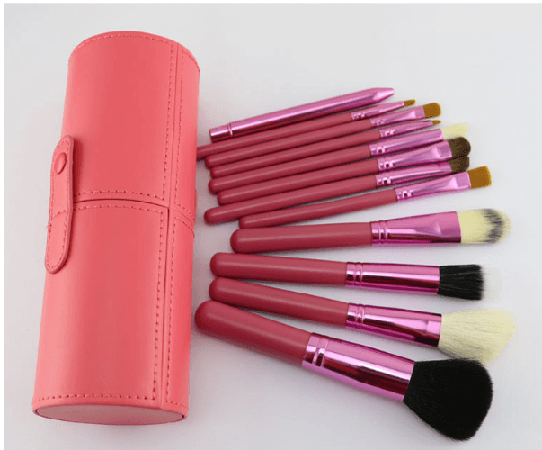 Niya supply 12 makeup sweep set cylinder set brush PU storage makeup tube beauty makeup hair brush eyebrow pencil - Nioor